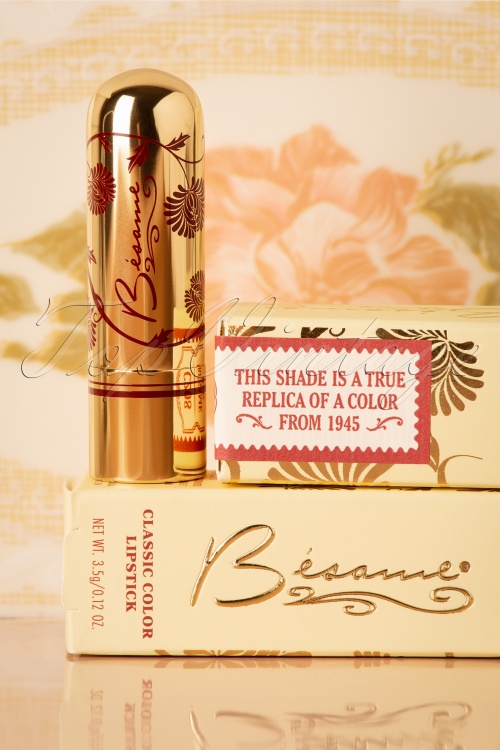 Bésame Cosmetics - Classic Colour Lipstick in American Beauty Red 7