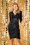 Saskia Sequin Pencil Dress Années 40 en Velours Noir