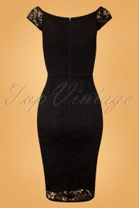 Vintage Chic for Topvintage - Alma Lace Pencil Dress Années 50 en Noir 3