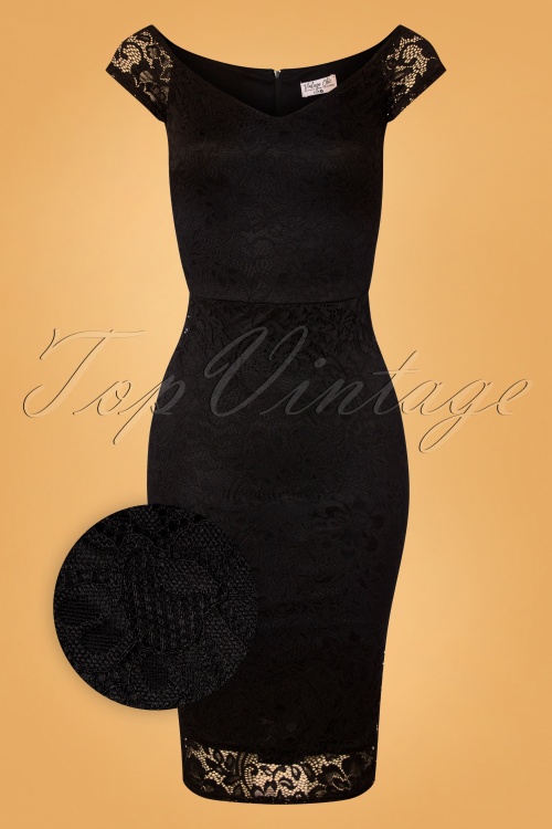 Vintage Chic for Topvintage - Alma Lace penciljurk in zwart