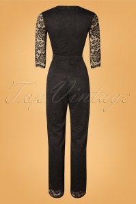 Vintage Chic for Topvintage - Bente kanten jumpsuit in zwart 4