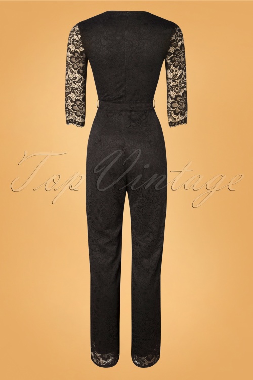 Vintage Chic for Topvintage - 50s Bente Lace Jumpsuit in Black 4