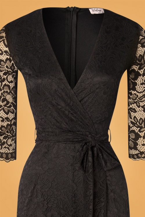 Vintage Chic for Topvintage - Bente kanten jumpsuit in zwart 2