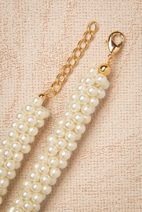 Topvintage Boutique Collection - Chunky Pearl Bracelet Années 50 en Ivoire 3