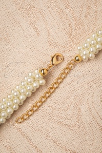 Topvintage Boutique Collection - Chunky Pearl Necklace Années 50 en Ivoire 3