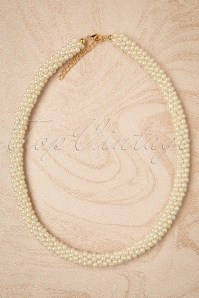 Topvintage Boutique Collection - Chunky Pearl Necklace Années 50 en Ivoire 2