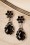 Topvintage Boutique Collection - Flower Stone Drop Earrings Années 50 en Noir et Argenté 3