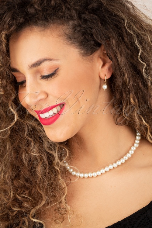 Topvintage Boutique Collection - Elegante Perlenkette in Elfenbein 2