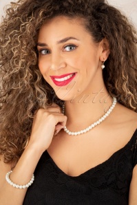 Topvintage Boutique Collection - Elegante Perlenkette in Elfenbein 3