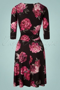 Vintage Chic for Topvintage - Candace Floral Swing Dress Années 50 en Noir 4