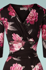 Vintage Chic for Topvintage - Candace swing jurk met bloemenprint in zwart 2