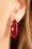 Splendette - TopVintage Exclusive ~ Golden Fakelite Carved Half Hoop Earrings Années 30 en Bordeaux