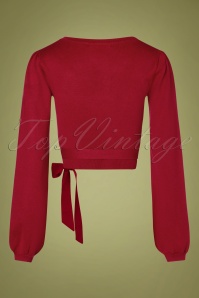 Collectif Clothing - 50s Adely Wrap Cardigan in Red 3