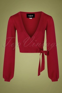 Collectif Clothing - Adely Wrap Cardigan Années 50 en Rouge 2