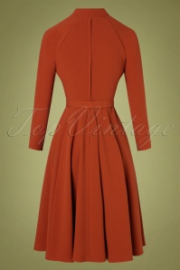 Miss Candyfloss - 50s Starla Swing Dress in Stone Orange 2