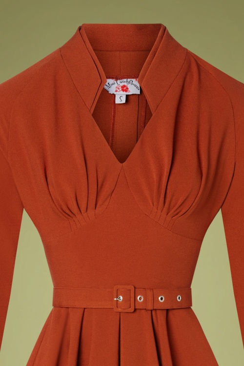 Miss Candyfloss - 50s Starla Swing Dress in Stone Orange 3