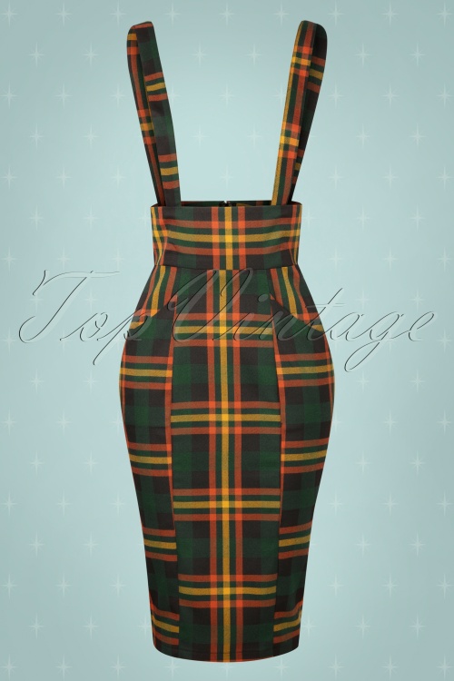 Collectif ♥ Topvintage - 50s Alexa Valley Check Pencil Skirt in Multi