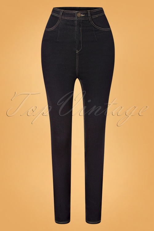 Collectif Clothing - Lulu Skinny Jeans Années 50 en Jean 3