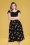 50s Bobby Sue Floral Swing Skirt in Black 