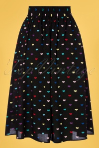 Bunny - 50s True Love Hearts Skirt in Black  4