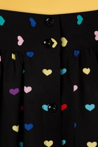 Bunny - 50s True Love Hearts Skirt in Black  3