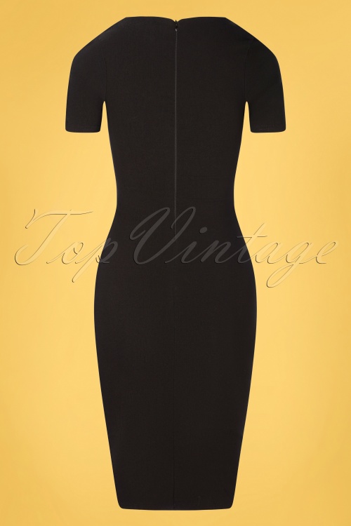 Vintage Chic for Topvintage - Vera pencil jurk in zwart 5