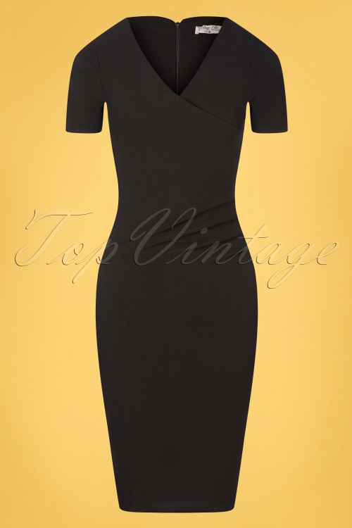 Vintage Chic for Topvintage - Vera pencil jurk in zwart 2
