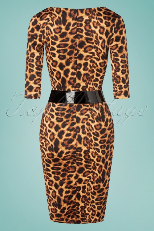 Vintage Chic for Topvintage - 50s Kitty Pencil Dress in Leopard 3
