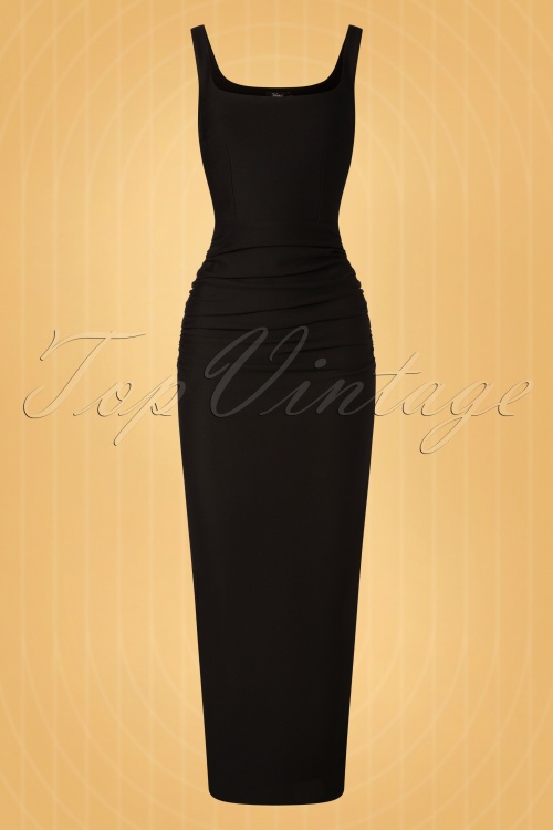 Vintage Diva  - The Polly Maxi Dress in Black 4