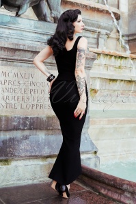 Vintage Diva  - De Polly maxi jurk in zwart 2