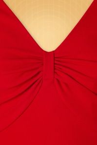 Vintage Diva  - De Kitty Pencil jurk in lippenstift rood 7