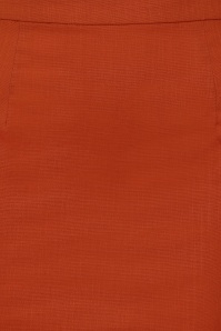 Collectif Clothing - Polly Textured Cotton Pencil Skirt Années 50 en Orange 4