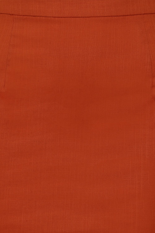 Collectif Clothing - Polly textured katoenen pencil rok in oranje 4