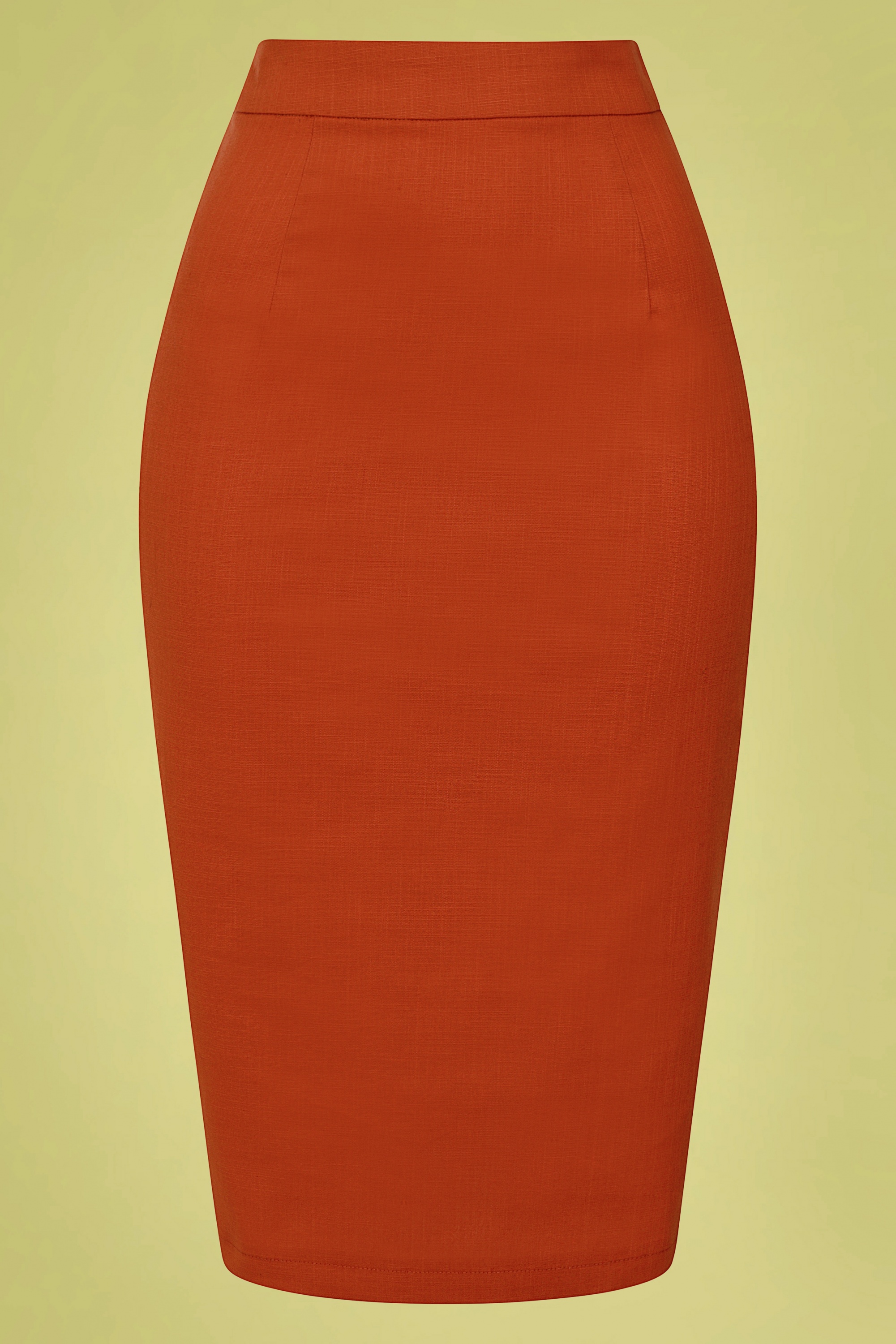 Collectif Clothing - Polly textured katoenen pencil rok in oranje 2