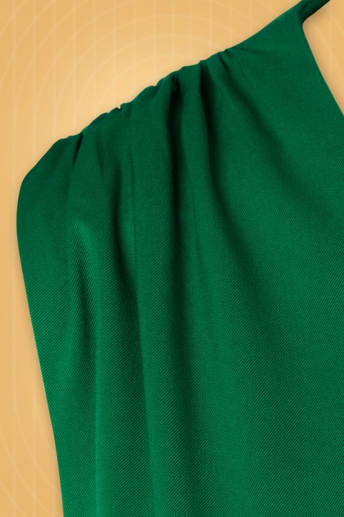Vintage Diva  - De Fiorella pencil jurk in smaragdgroen 8