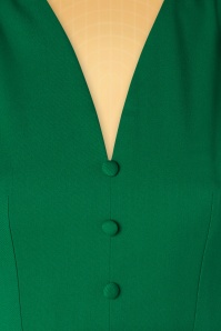 Vintage Diva  - De Fiorella pencil jurk in smaragdgroen 9