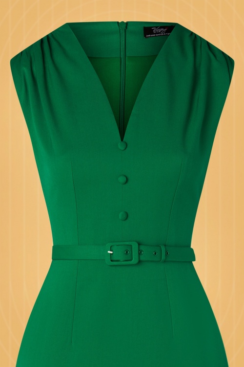 Vintage Diva  - Das Fiorella Bleistiftkleid in Smaragdgrün 6