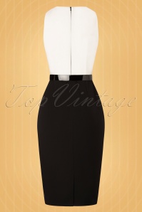 Vintage Diva  - The Nadine Pencil Dress in Black and Ivory 9