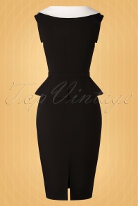 Vintage Diva  - The Lucile Pencil Dress in Black and White 9