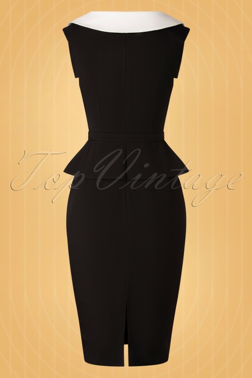 Vintage Diva  - The Lucile Pencil Dress in Black and White 9