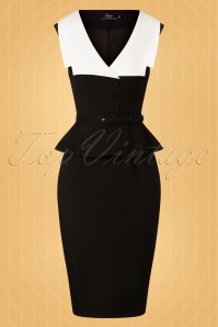 Vintage Diva  - The Lucile Pencil Dress in Black and White 4