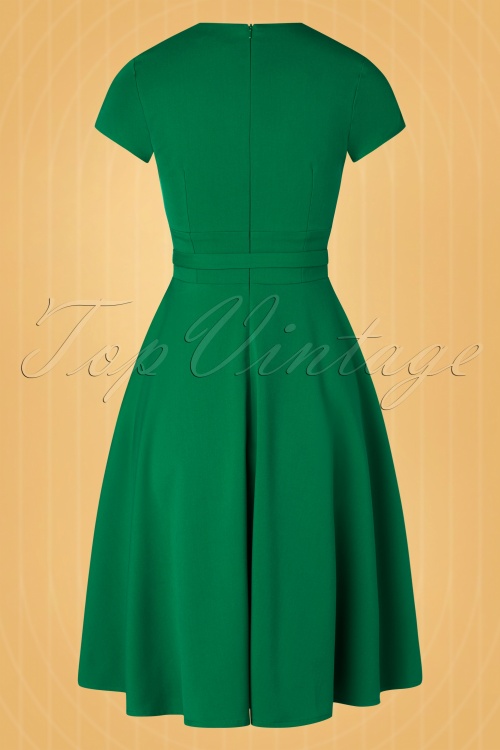 Vintage Diva  - De Chiara swing jurk in smaragd 11