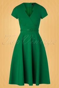 Vintage Diva  - The Chiara Swing Dress in Emerald 4
