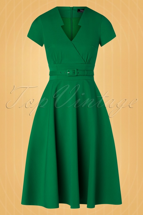Vintage Diva  - De Chiara swing jurk in smaragd 4