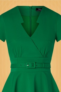 Vintage Diva  - De Chiara swing jurk in smaragd 7