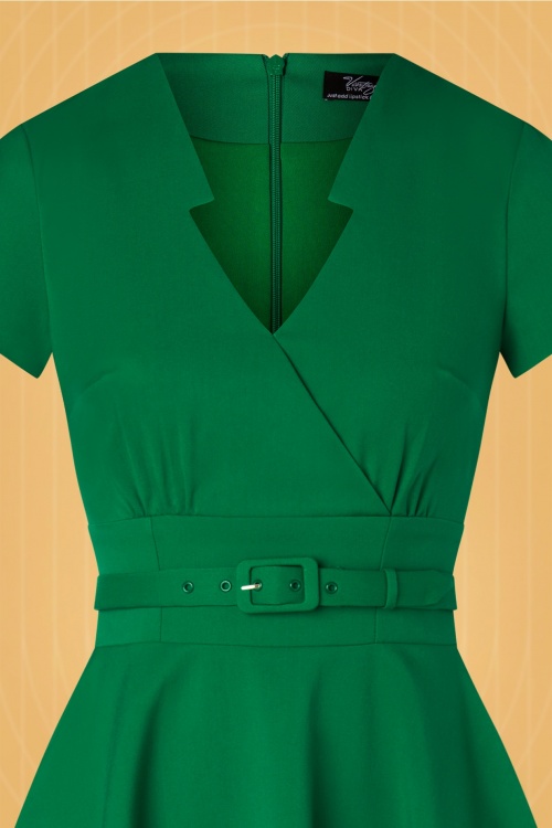 Vintage Diva  - The Chiara Swing Dress in Emerald 7