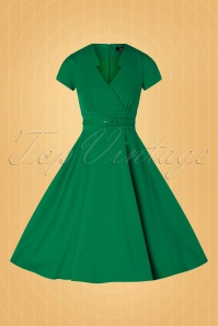 Vintage Diva  - De Chiara swing jurk in smaragd 5