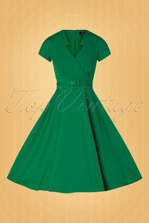 Vintage Diva  - Das Chiara Swing-Kleid in Smaragd 5