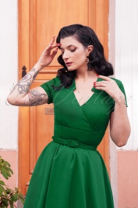 Vintage Diva  - The Chiara Swing Dress in Emerald 6