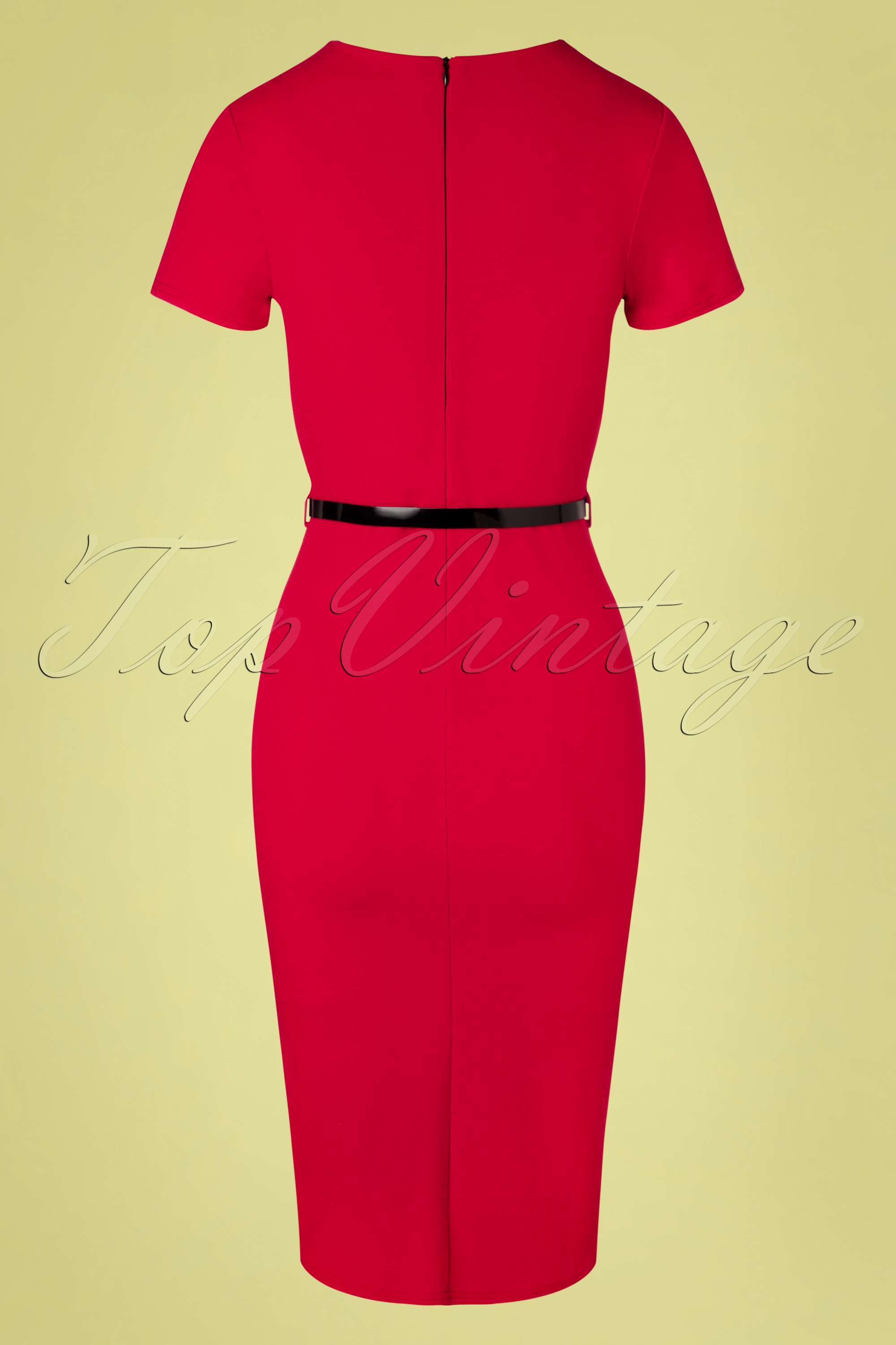 Vintage Chic for Topvintage - Emery pencil jurk in ravishing rood 3